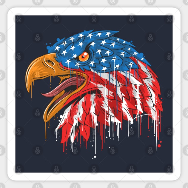 eagle independence head USA Sticker by Mako Design 